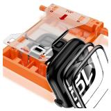 YMHML 2 Pack Tempered Glass Screen Protector for Apple Watch 45mm Series 9 8 7, [Zero Bubble] 3D Full Coverage Strong Adhesion Clear Waterproof Film with [Automatic Align Tech] for iWatch Accessories