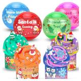 Joytry Christmas Stocking Stuffers, 4 Pack Butter Slime Balls Kit for Kids, Surprise Christmas Slime Gift with Cute Polar Bear Add-ins, Vibrant Colors, Non-Sticky Stress Relief Toy for Girls Boys