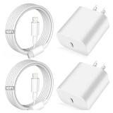 iPhone Fast Charger,Apple Charger Super Quick iPhone Charger Fast Charging,2Pack 10FT Long Type-C to Lightning Cable Cord USB C Wall Charger Block Adapter for iPhone 14 13 12 11/13Pro Max/12Mini/XS/XR