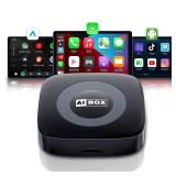 WhyBox Wireless Carplay Adapter with Netflix/YouTube Ai Box for iPhone & Android Auto Supports TF Card Plug & Play Car Play Video Entertainment Box Fits for OEM Wired CarPlay Cars