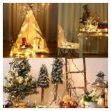 BrizLabs Battery Christmas Lights, 2P 17.94ft 50 LED Warm White Christmas String Light Indoor/Outdoor, 8 Modes Decorative Holiday Light for Xmas Tree, Wreath & Wedding