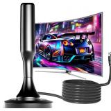 TV Antenna Indoor,TV Antenna for Local Channels,HD Digital Antenna for Smart TV with Strong Magnetic Base for Easy Installation,Support 4K 1080p 15ft Long Cables (Black, Medium)