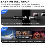 TV Antenna Indoor,TV Antenna for Local Channels,HD Digital Antenna for Smart TV with Strong Magnetic Base for Easy Installation,Support 4K 1080p 15ft Long Cables (Black, Medium)