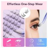 FelinWel Self Adhesive Lashes Clusters 9-12mm Reusable No Glue lashes, Natural Manga Glue Free Eyelashes, Style E