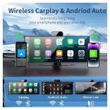 10.26\" Wireless CarPlay & Android Auto Screen with 4K Dash Cam, GPS Navigation, Bluetooth, Backup Camera, Touchscreen Portable Car Stereo for All Vehicles, Easy Dashboard Mount
