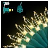Cirza 100-Count Warm White LED Christmas String Lights, 35 Ft Green Wire, UL Certified Connectable, Mini Xmas Lights Outdoor or Indoor (Warm White)