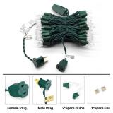 Cirza 100-Count Warm White LED Christmas String Lights, 35 Ft Green Wire, UL Certified Connectable, Mini Xmas Lights Outdoor or Indoor (Warm White)
