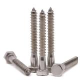 (6 PCS) 3/8 x 4-1/2\" Stainless Steel Hex Lag Screws Bolts, 304 Stainless Steel Hexagon Head Lag Wood Screws, Partial Thread, by RoyceMart