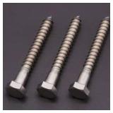 (6 PCS) 3/8 x 4-1/2\" Stainless Steel Hex Lag Screws Bolts, 304 Stainless Steel Hexagon Head Lag Wood Screws, Partial Thread, by RoyceMart