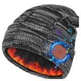 Bosttor Bluetooth Beanie, Stocking Stuffers for Men Women Gifts Dad Mom Teens, Unisex Fleece Lined Winter Hat with Headphones Black