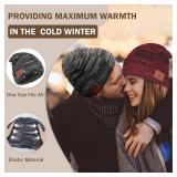 Bosttor Bluetooth Beanie, Stocking Stuffers for Men Women Gifts Dad Mom Teens, Unisex Fleece Lined Winter Hat with Headphones Black