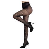 MANZI Sparkly Rhinestone Tights for Women Rhinestone Glitter Pantyhose 40 Denier Semi Opaque Black Stockings(L/XL)