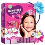 Headband Making Kit for Girls - Make Your Own Fashion Headbands for Kids - DIY Hair Accessories Set - Arts & Crafts Easter Gift for Ages 5-12 Year Old Girl - Little Children