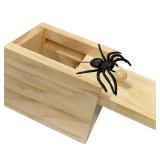 Spider Prank Box Gag Gift, Funny Surprise Gift Box Christmas White Elephant Gifts for Adults Men Women Birthday, Wooden Jump Scare Toys for Kids Ages 3-5-7 4-8-12 Year Old Boys Girls Stocking Stuffers