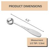 BERYLER 1PCS 1/2tsp(1/6tbsp, 2.5 ml) Single Measuring Spoon, Stainless Steel Individual Teaspoon, Metal Measure Scoop with Gift Box