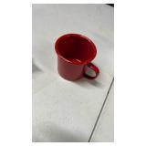 Enamel Mug- Outdoor Camping Mugs - Ideal For Early Morning Coffee Or Cold Beverages- Coffee Mug- 16 Oz (Red)