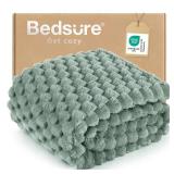 Bedsure Sage Green Throw Blanket for Couch - 350GSM Soft Cozy Throw Blankets for Bed Home Room Decor, GentleSoft Cute Fleece Birthday Gifts for Women Girls, 50x60 Inches