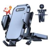 VICSEED Military-Grade Sturdy Car Phone Holder Mount, Upgraded Anti Shake Metal CD Slot & Air Vent Thick Case Friendly Phone Mount for Car Fit for iPhone 17 16 15 Samsung All Phones