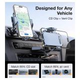 VICSEED Military-Grade Sturdy Car Phone Holder Mount, Upgraded Anti Shake Metal CD Slot & Air Vent Thick Case Friendly Phone Mount for Car Fit for iPhone 17 16 15 Samsung All Phones