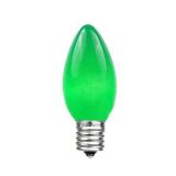 Novelty Lights 25 Pack C9 Ceramic Outdoor Christmas Replacement Bulbs, Green, E17/C9 Intermediate Base, 7 Watt
