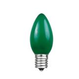 Novelty Lights 25 Pack C9 Ceramic Outdoor Christmas Replacement Bulbs, Green, E17/C9 Intermediate Base, 7 Watt