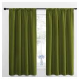 NICETOWN Window Curtains Blackout Drapes for Christmas Decoration, Thermal Insulated Solid Rod Pocket Blackout Curtains/Draperies for Living Room (One Pair,42 by 63-Inch,Olive Green)