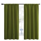 NICETOWN Window Curtains Blackout Drapes for Christmas Decoration, Thermal Insulated Solid Rod Pocket Blackout Curtains/Draperies for Living Room (One Pair,42 by 63-Inch,Olive Green)