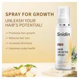 Snidin Hair Growth Spray, With Rosemary Oil and Biotin, Non-Greasy, Helps Prevent Hair Thinning & Hair Loss, for Scalp, 60ml Bottle
