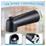 Enhon 7 Inch Slip on Tub Spout with Diverter, Compatible with Moen 3839/Moen 3853, Bathtub Diverter Spout Fits 1/2\" Copper Water Tube(5/8\" Diameter), 5/32\" Hex Wrench(Matte Black,Classic)