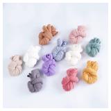 Coberllus Newborn Photography Props Blanket Stretch Knitted Twist Wrap & Posing Pad Prop for Baby Boys Girls Photo Shoot Set (Light Blue)