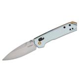 KER2051 Mini Iridium Manual Open DuraLock Spear Point Blade EDC Folding Pocket Knife, Ice Blue