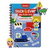 Stick4Ever Jelly Sticker Book - for Kids - Waterproof, Easy to Clean Reusable Sticker Book for Toddlers- Reusable Road Trip Activities for Kids - Stocking Stuffers for Toddlers (Construction)