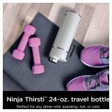 Ninja Thirsti 18oz Travel Water Bottle, For Carbonated Sparkling Drinks, Colder and Fizzier Longer, Leak Proof, 24 Hrs Cold, Dishwasher Safe, Stainless Steel Insulated Tumbler, Cloud White, DW1801WH