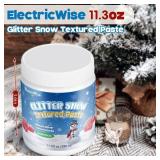 ElectricWise 11.3oz Glitter Snow Textured Paint, Decorative Snow Textured Paste, Non-Toxic Non Yellowing Fluffy Crafting Glue with Sparkling Finish, Ideal for Christmas Decor Crafts
