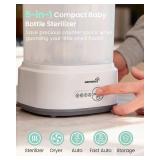 GROWNSY Bottle Sterilizer and Dryer, Compact Electric Steam Baby Bottle Sterilizer (Esterilizador de Biberones), Bottle Sanitizer for Baby Bottles, Pacifiers, Pump Parts