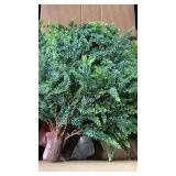 Artificial Cedar Topiary Ball Tree 23\" with Ground Spike, Set of 2 Artificial Boxwood Bushes for Faux Shrubs, Fake Evergreen Faux Plant for Indoor Outdoor Porch Garden- UV Resistant â Fade-Proof