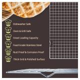 Cooling Rack for Baking 2-Pack, 16x10 Inches Baking Rack, Thick Wire Cookie Rack for Cooking, Roasting, Grilling, Drying, Oven Safe, Fits Half Sheet Pan, Silver