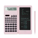 LveSunny Scientific Calculators for Middle School & High School, Solar and Battery Power with Notepad for Schoolï¼10 Digits Digital with Erasable Writing Board Math Calculator (Pink)