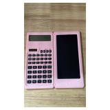 LveSunny Scientific Calculators for Middle School & High School, Solar and Battery Power with Notepad for Schoolï¼10 Digits Digital with Erasable Writing Board Math Calculator (Pink)