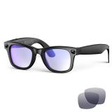 AI Smart Glasses with Camera and Bluetooth,8MP 2K HD Camera Glasses,AI Voice Control,AI Photo Recognition and Translation,Smart Anti-Blue Light Glasses,IP67 Waterproof for Driving,Outdoor,+2 Lenses.