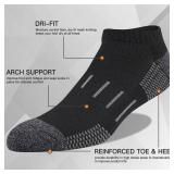 Heatuff Mens Athletic Ankle Socks Moisture Wicking Cushion Running Low Cut Sock 6 Pack