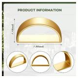 20 Pcs Stainless Steel Napkin Rings Christmas Metal Napkin Ring Holders Modern Serviette Buckles Metallic Adornment for Table Kitchen Dinner Party Wedding (Matte Gold Semicircle)