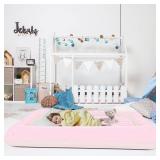 EQURROY Air Mattress for Kidsï¼Portable Fast Kid air Mattress, Surface with Plush Smooth Comfortable Ideal for Living Room, Room and Outdoor Camping useï¼Pinkï¼