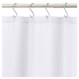 Amazon Basics Linen Style Bathroom Shower Curtain, 72\" x 72\", Bright White, 11.42\" L x 9.45\" W