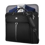 MATEIN Mens Garment Bags for travel, Large Travel Suit Bag Up to 7 Suits with Strap, Wrinkle Free Carry On Garment Bags for Hanging Clothes, Business Suitcase Luggage Bag Fit 17.3 Inch Laptop, Black