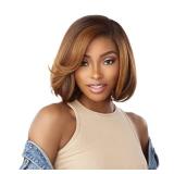 Sensationnel Curls Kinksandco Kinkyedges Wig - Kinky Chic Bob 12 Inch Y Part Lace Natural Kinkytexture Edged Hairline for Natural 3C to 4C Hair Textures (1B OFFBLACK)