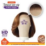 Sensationnel Curls Kinksandco Kinkyedges Wig - Kinky Chic Bob 12 Inch Y Part Lace Natural Kinkytexture Edged Hairline for Natural 3C to 4C Hair Textures (1B OFFBLACK)
