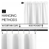 KOUFALL White Rod Pocket Blackout Tier Short Curtains 52x24 Inches Long