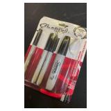 Sharpie Permanent Markers  Multi-Tip Pack  Fine/Ultra Fine/Chisel Tip  Black  4 Count