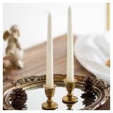 Vintage Candlestick Candle Holders Brass - Romadedi Taper Gold Candle Stick Victorian Style for Table Centerpiece Wedding Festive Christmas Mantel Decoration or Home Decor Set of 2